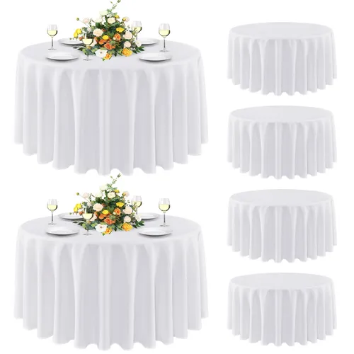 White Round Tablecloth - 90