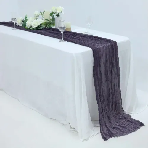Purple Cheesecloth Table Runners