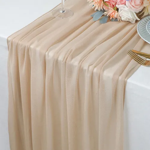 Champagne Chiffon Table Runner