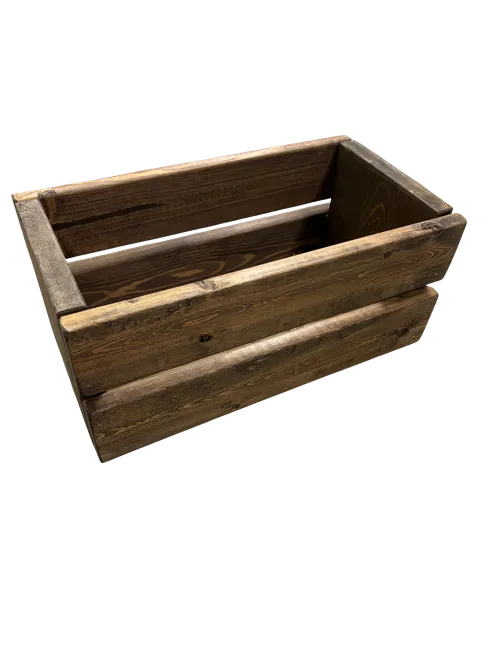 Small Dark Slatted Crate