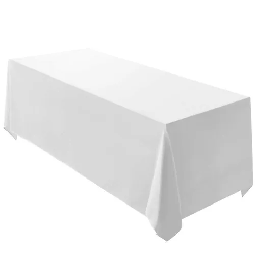 White Rectangular Tablecloth 90