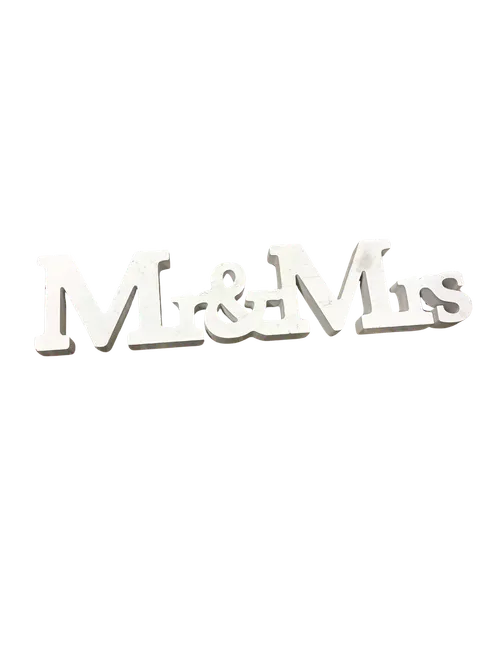 White Mr & Mrs Sign