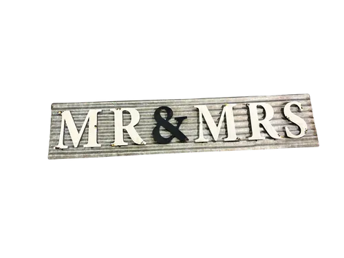 Mr & Mrs Galvanized Sign - 47