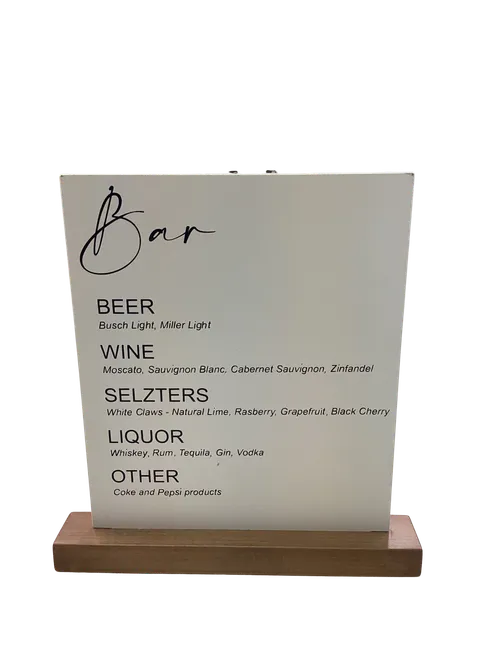 Bar Menu Sign