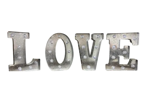 Galvanized Love Sign 