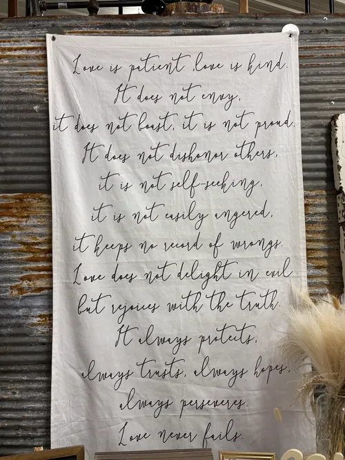 Love is patient, Love is Kind scripture cloth