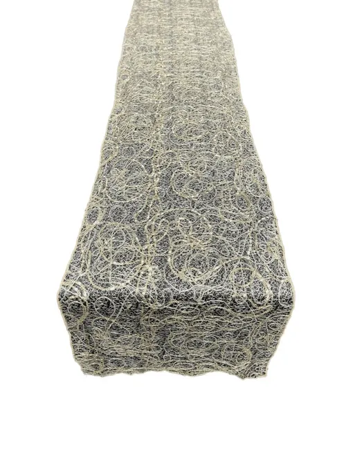 Lace Sequins Design Table Runner - Gold