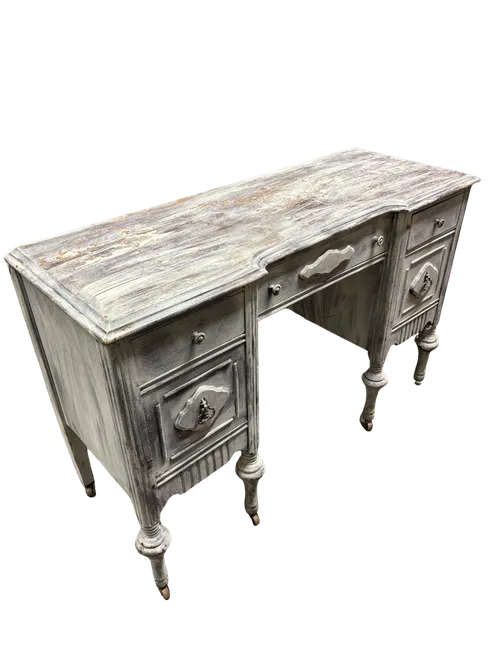 White Distressed Writing Desk