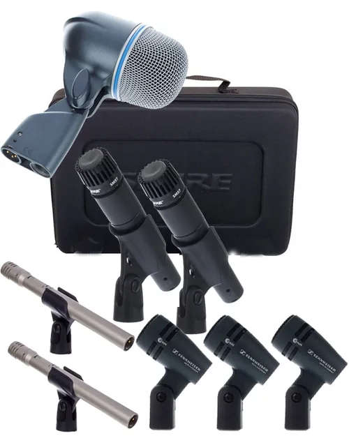 Set de micros PRO para batería (8 micros + Cableado + Pies y pinzas)