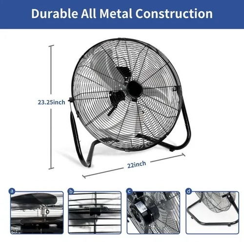 22in High Velocity Floor Fan
