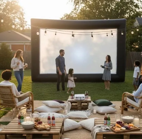 20 ft inflatable outdoor movie screen and projector