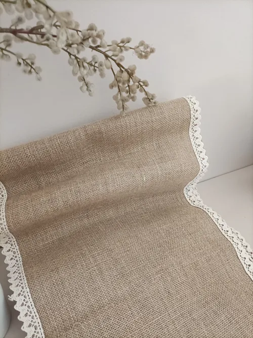 Chemin de buffet jute/dentelle