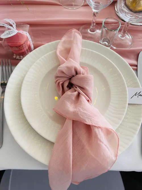 Serviette de table rose poudré
