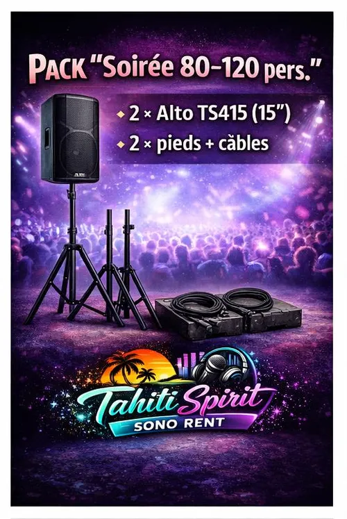 1) Pack “Soirée 80–120 pers.”