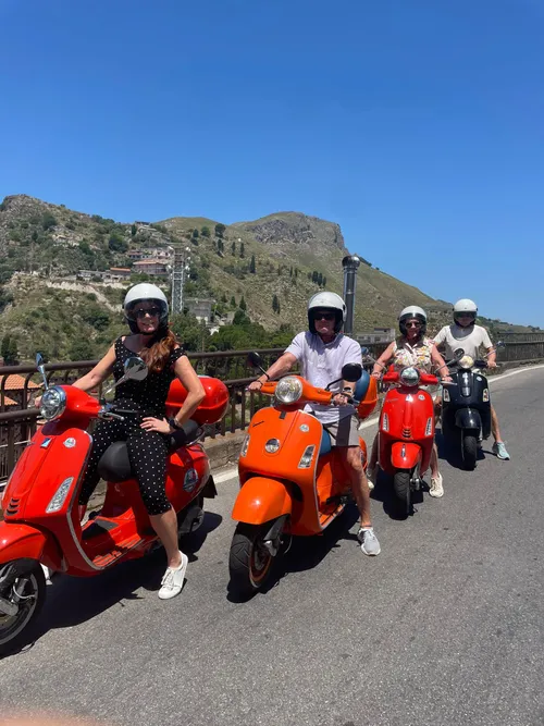 🌅 Taormina Vespa Tour (10:00–13:00): Taormina, Castelmola & White Lotus Locations