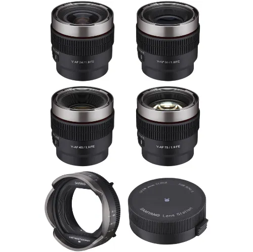 Samyang V-AF Cine Autofocus Prime Lens Set ( 24mm, 35mm, 45mm, 75mm,100mm) – Sony E-Mount