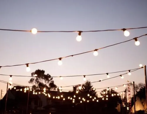 20m Festoon Lights With Stands