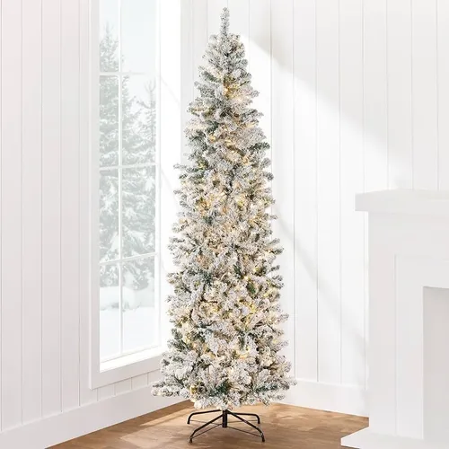 5 ft slim flocked tree