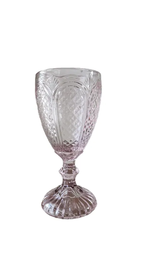 Pink vintage wine/water goblet