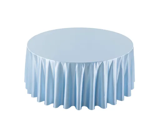 Baby Blue 132” Satin Tablecloth