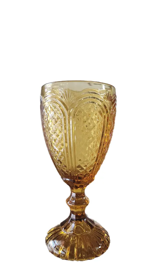Amber vintage wine/water goblet
