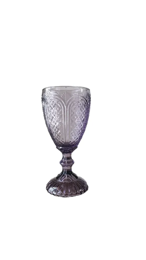 Purple vintage wine/water goblet