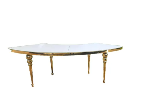 White and Gold Serpentine table