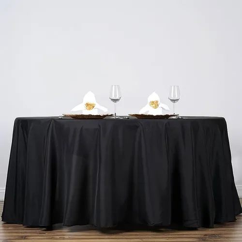 132″ Black Polyester Tablecloth Rental | Jackson TN Events