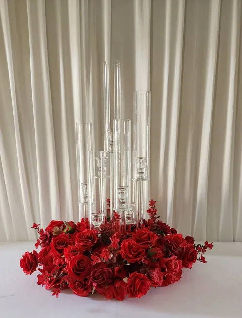 Red Rose Circle Floral Wreath 30cm