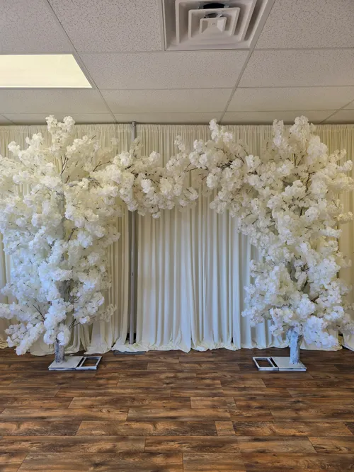 Cherry Blossom Arch – White Floral Wedding Backdrop