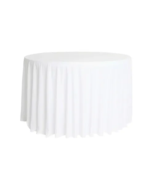 White 120” scuba tablecloth 