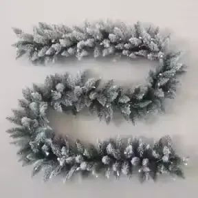 9ft pre-lit flocked garland 