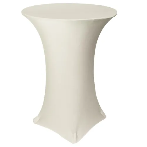 Ivory Spandex Cocktail Table Cover Rental | Jackson TN Events