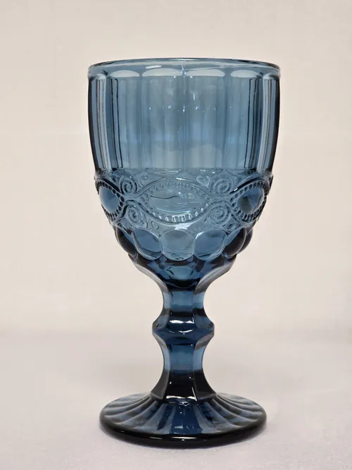 Deep Blue Glass Goblet