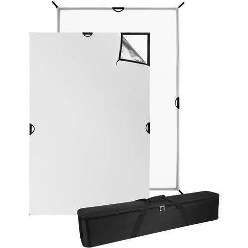 4x6' Scrim Jim with siik diffuser, black & silver/white fabrics