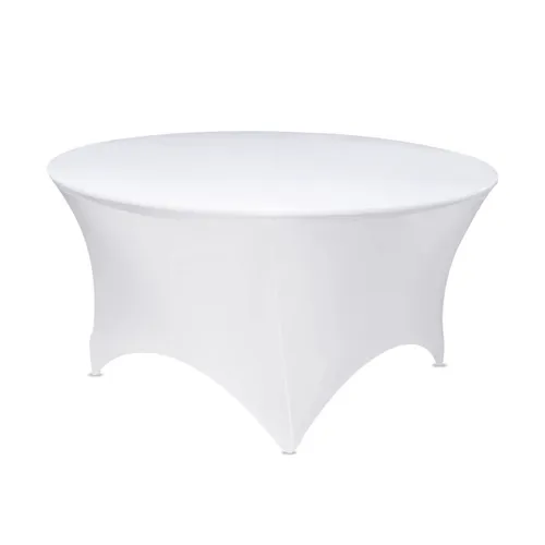 60in Round Spandex White
