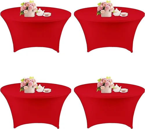 60in Round Spandex Red
