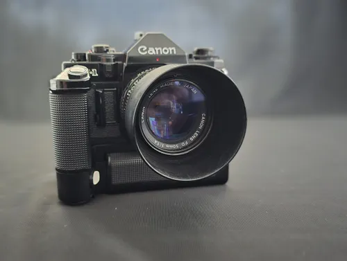 Canon A-1 Film Camera Body with Autowinder and 50mm FD Normal Lens