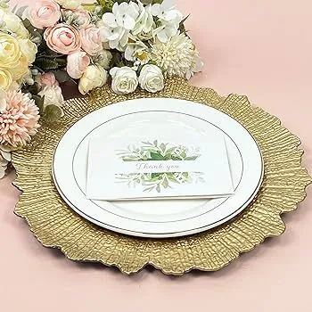 Gold Round Reef Charger Plates