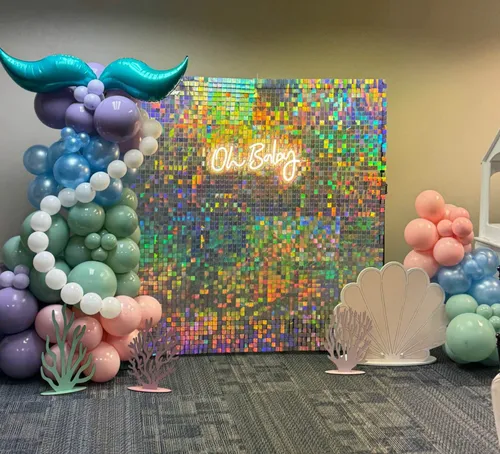 Mermaid Baby Shower Backdrop Decoration