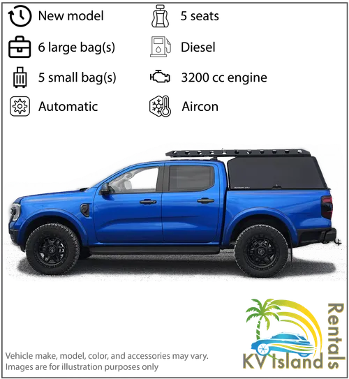 Ford Ranger FX4 in Striking Blue (Premium Utility Class) or Similar