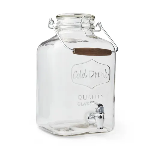 Glass Clamp Lid Beverage Dispenser 2gl.