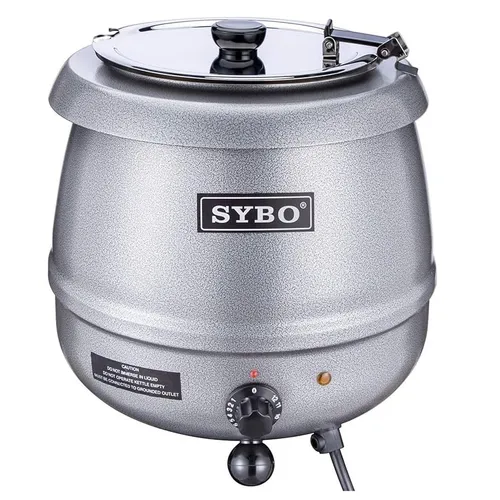 Silver Commercial Grade Soup Kettle and Detachable Stainless Steel Insert Pot 10.5 Quarts