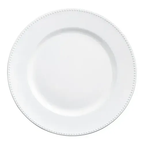 White Dotted Acrylic Charger