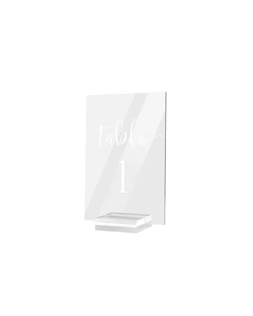 Acrylic & White Square Table Numbers Set (1-20)
