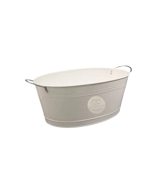 Large Rustic White Beverage Tub 