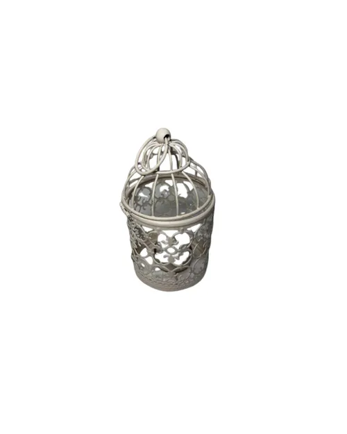 Small Rustic White Bird Cage