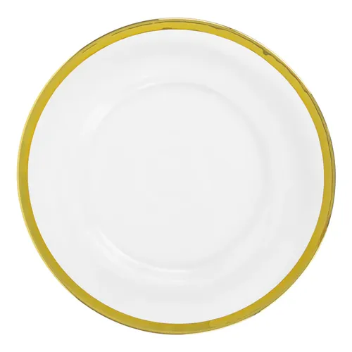 White & Gold Rim Alpine Porecelain Charger