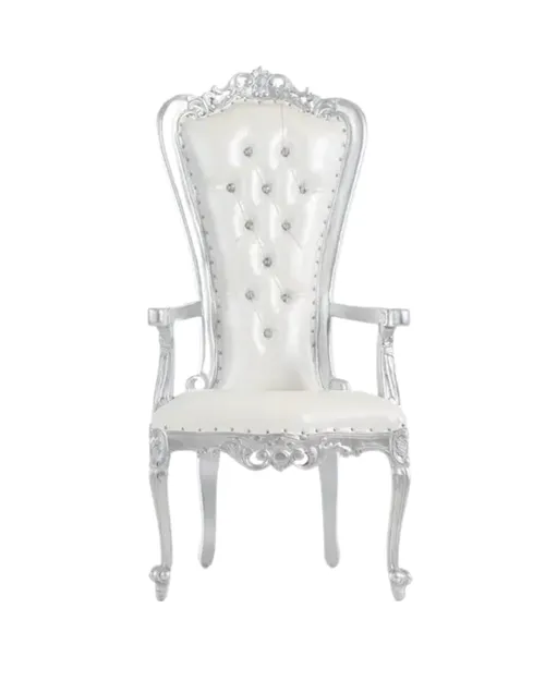Single Bride Arm Rest Silver Throne