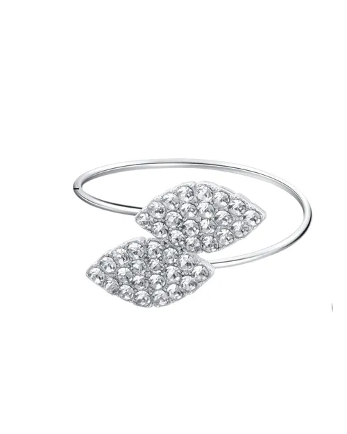 Silver Rhinestone Leaf Napkin Ring